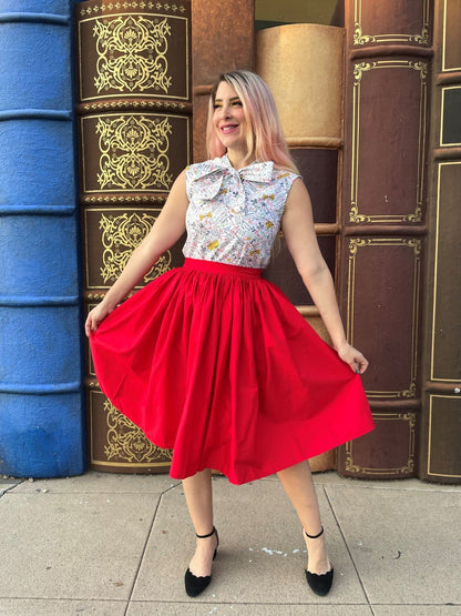 Peggy Swing Skirt in Red Retrolicious