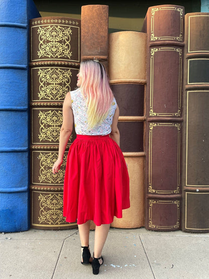 Peggy Swing Skirt in Red Retrolicious