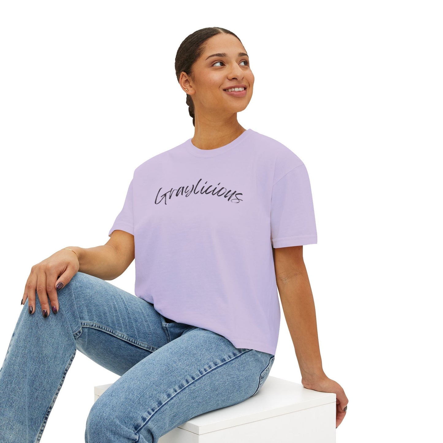 Women's Boxy Tee " Graylicious" Grayceful LLC