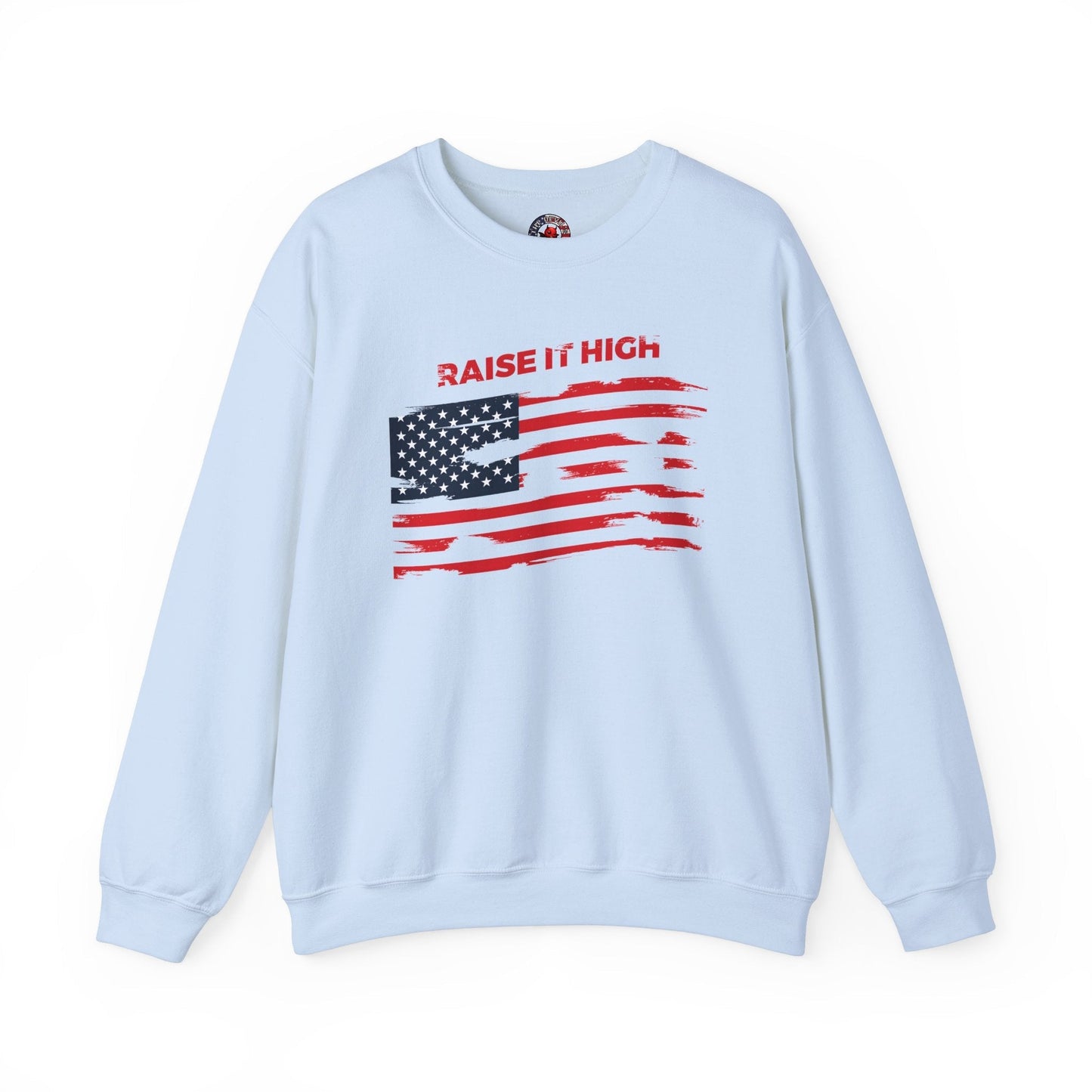 Raise It High American Flag Crewneck Sweatshirt The Devil's Pickle