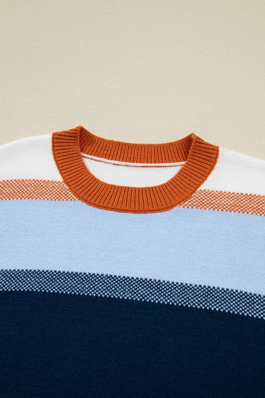 Colorblock Round Neck Long Sleeve Sweater Shop Style & More | Fresh Looks, Everyday Deals & Free Shipping