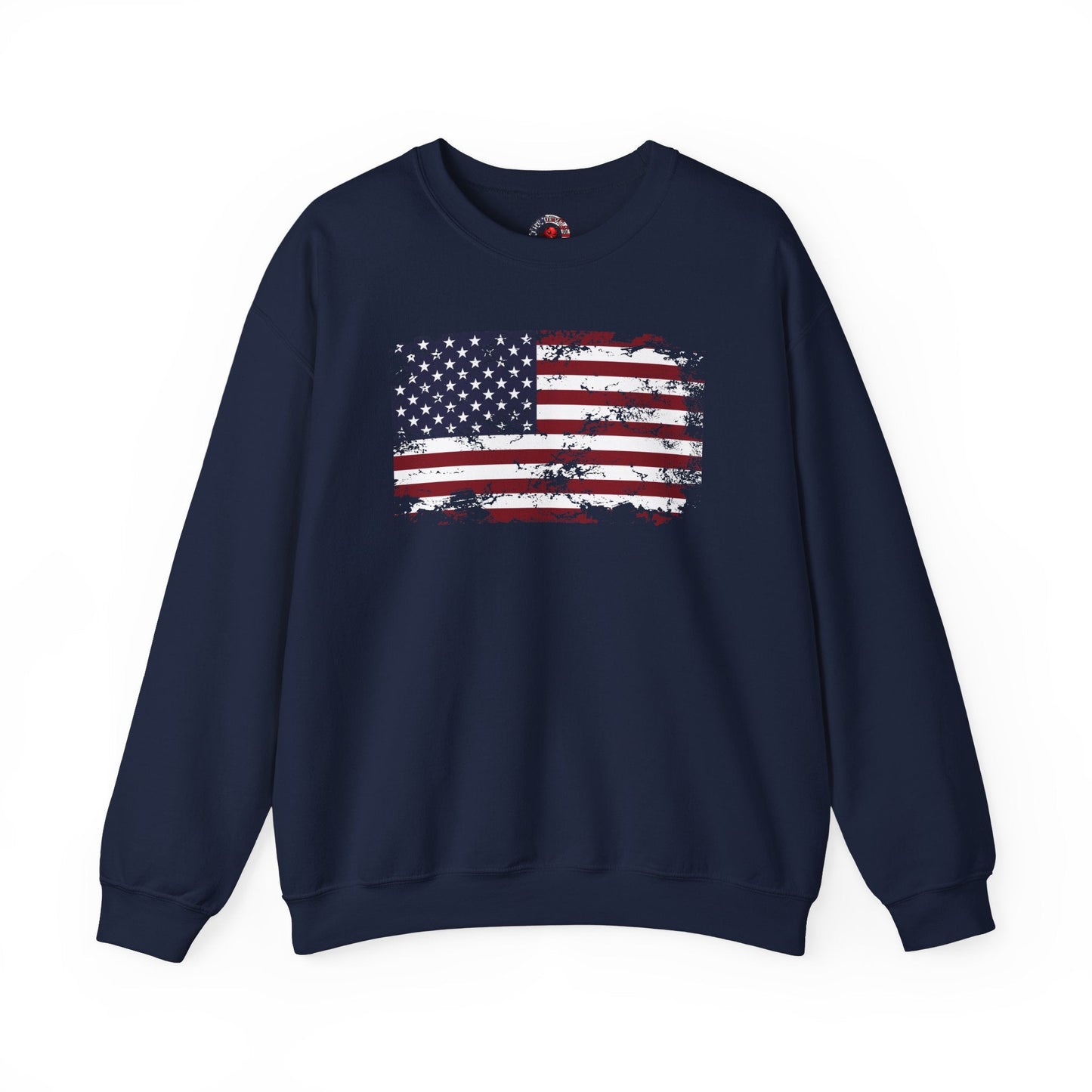 Vintage Style American Flag Crewneck Sweatshirt The Devil's Pickle
