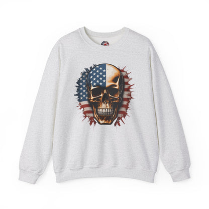 American Flag Skull Crewneck Sweatshirt