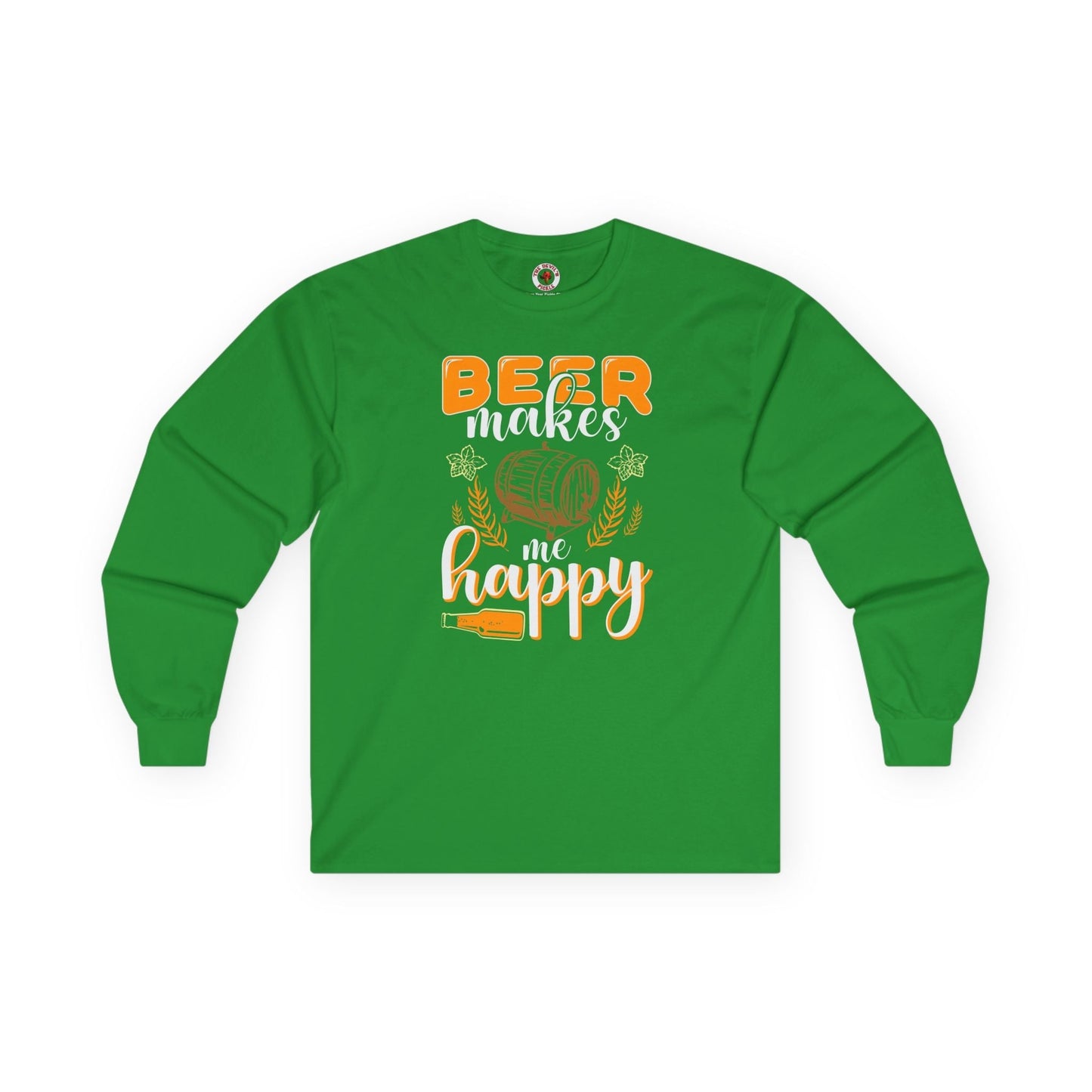 Beer Makes Me Happy Long Sleeve Tee The Devil's Pickle