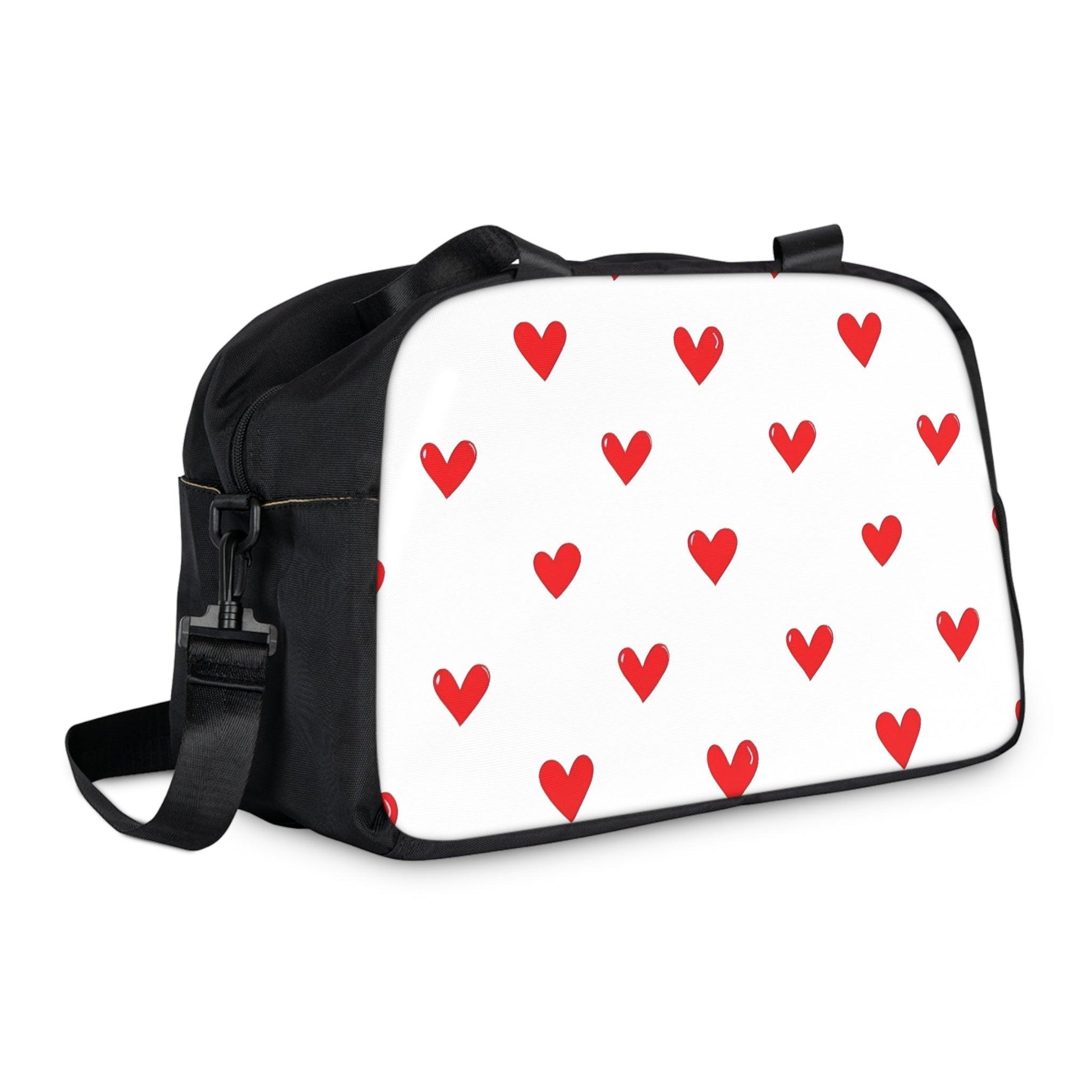 Fall in Love with Fitness Womens White Heart Print Fitness Handbag Country in My Heart