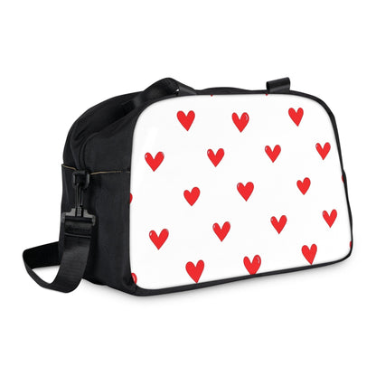 Fall in Love with Fitness Womens White Heart Print Fitness Handbag Country in My Heart