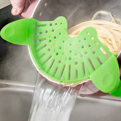 🍝 Universal Silicone Clip-On Pot Strainer SmartPursue™
