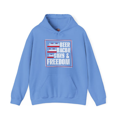 Beer Bacon Guns and Freedom Hooded Sweatshirt The Devil's Pickle