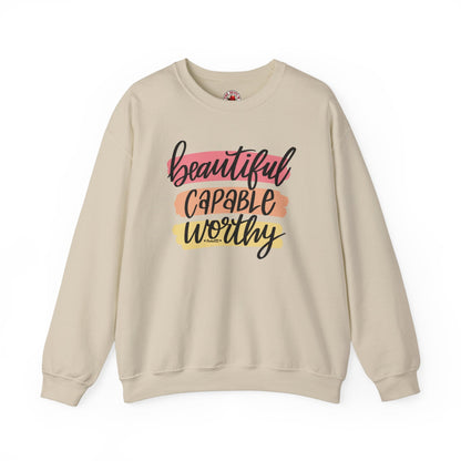 Beautiful Capable Worthy Crewneck Sweatshirt The Devil's Pickle