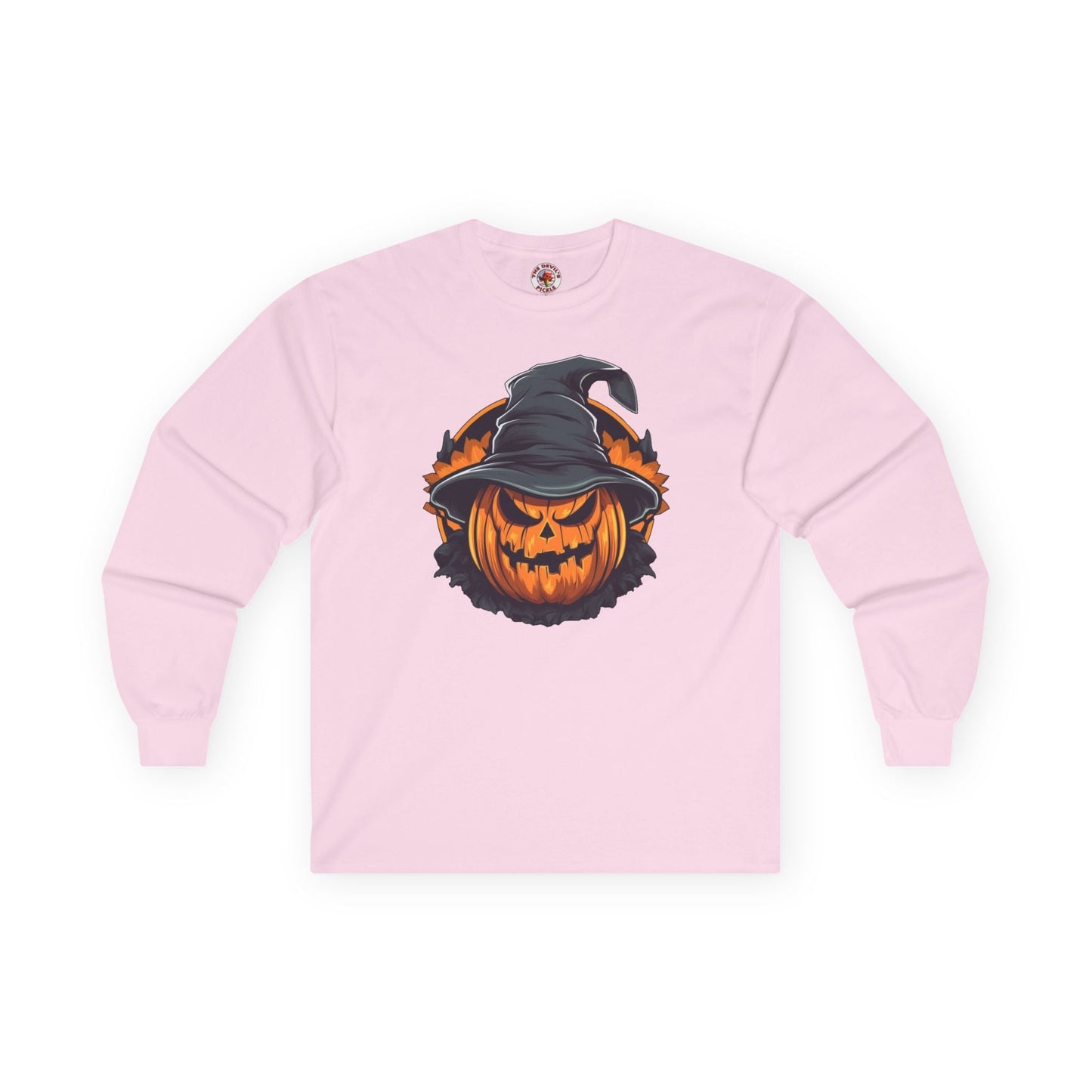 Scary Witch Pumpkin Halloween Long Sleeve Tee The Devil's Pickle