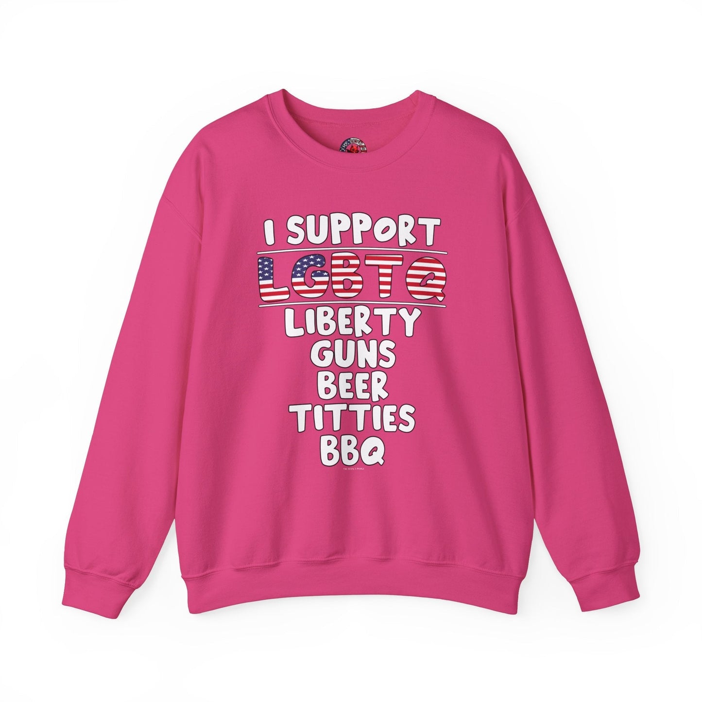 I Support LGBTQ Crewneck Sweatshirt The Devil's Pickle