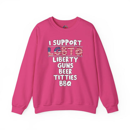 I Support LGBTQ Crewneck Sweatshirt The Devil's Pickle