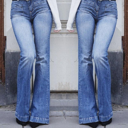 Cowgirl Chic Wide Flare Jeans - Stylish Denim Flare Pants for Trendy Women Country in My Heart