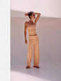 Women's Striped Tube Top & Pants Set – 2-Piece Modal Matching Outfit FitiqueFit