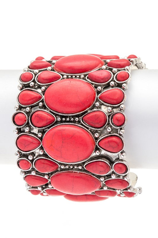 Turquoise Stone Statement Cuff Bangle Shop Style & More | Fresh Looks, Everyday Deals & Free Shipping