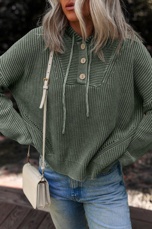 Sofioya Knit Drawstring Hooded Sweater Shop Style & More | Fresh Looks, Everyday Deals & Free Shipping