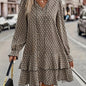 Elegant Plus Size V-Neck Ruffle Sleeve Mini Dress