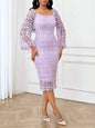 Lace Square Neck Midi Dress New Era Fashion LLc
