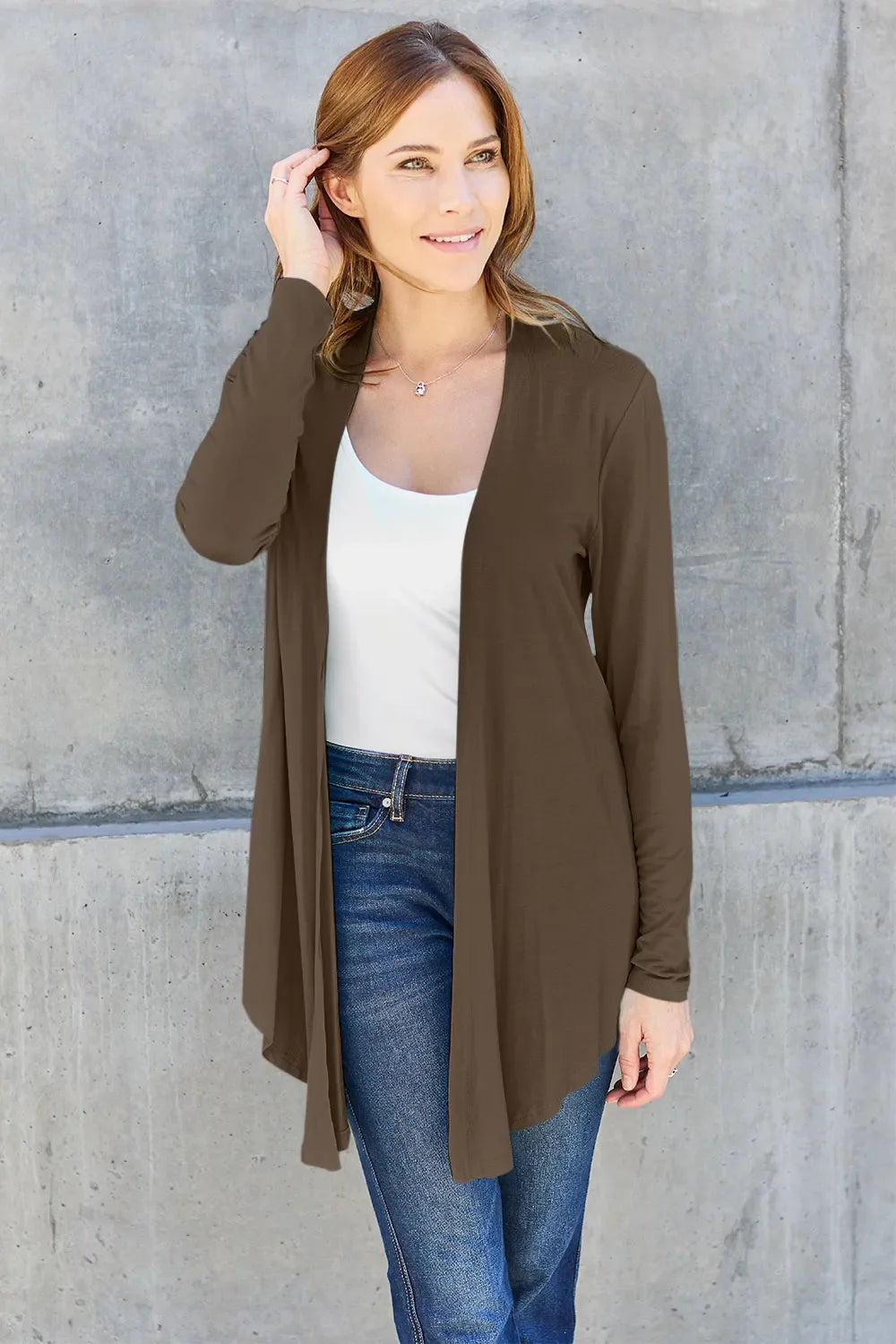 Basic Bae Full Size Open Front Long Sleeve Cardigan New Era Fashion LLc
