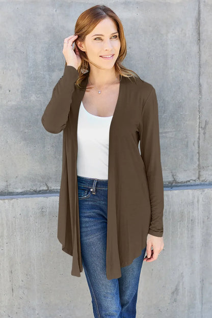 Basic Bae Full Size Open Front Long Sleeve Cardigan New Era Fashion LLc