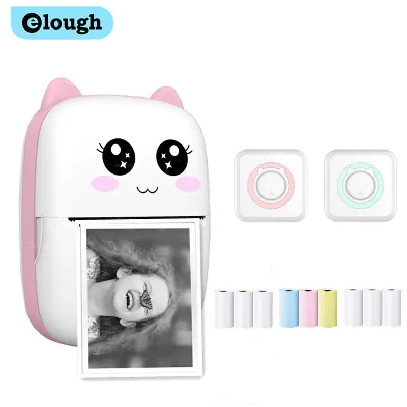 Compact and Colorful Mini Thermal Printer: Bluetooth Wireless Portable Pocket Label Maker for Stickers