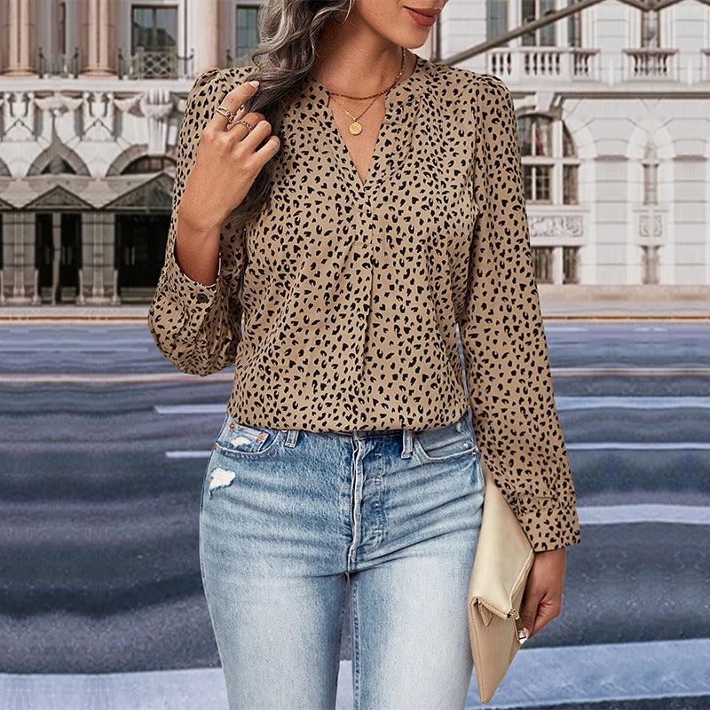 Wild West Leopard Print Top – Trendy Long Sleeved Cowgirl Top for Stylish Women Country in My Heart