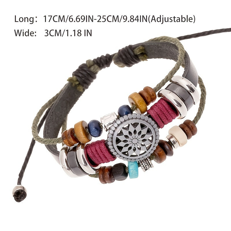 Retro Personality Cowhide Bracelets, Fashion Temperament Beaded Leather Bracelets, New Bracelets NovaCart