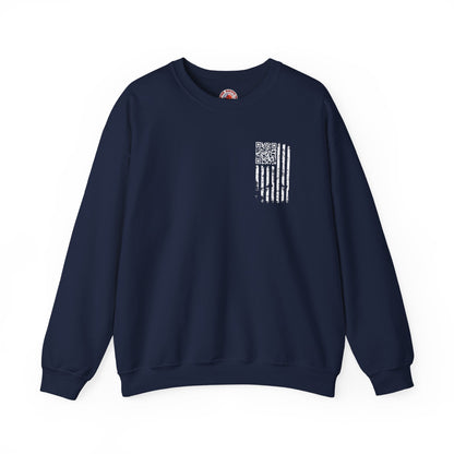 American Flag QR Code Crewneck Sweatshirt The Devil's Pickle