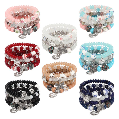 [Women's Bohemian Bracelet Set] Bohemian Bracelets Set for Women - Stackable Stretch Multilayer Beads Bracelet NovaCart