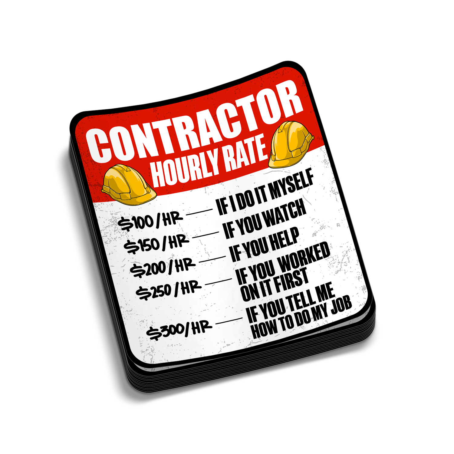 Contractor Rate - Hard Hat Decal Armed American Supply