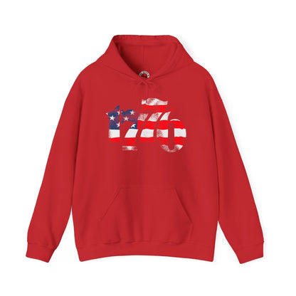 1776 American Flag Hooded Sweatshirt The Devil's Pickle