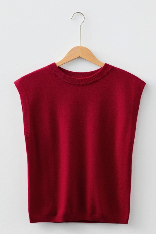Solid Crewneck Cap Sleeve Knit Sweater Shop Style & More | Fresh Looks, Everyday Deals & Free Shipping