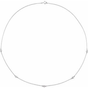 Sterling Silver 1/4 CTW Natural Diamond 5-Station 18" Necklace Ethereal Legacy Boutiques