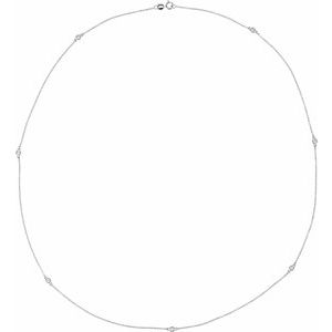 14K White 1/3 CTW Lab-Grown Diamond 7-Station 24" Necklace Ethereal Legacy Boutiques