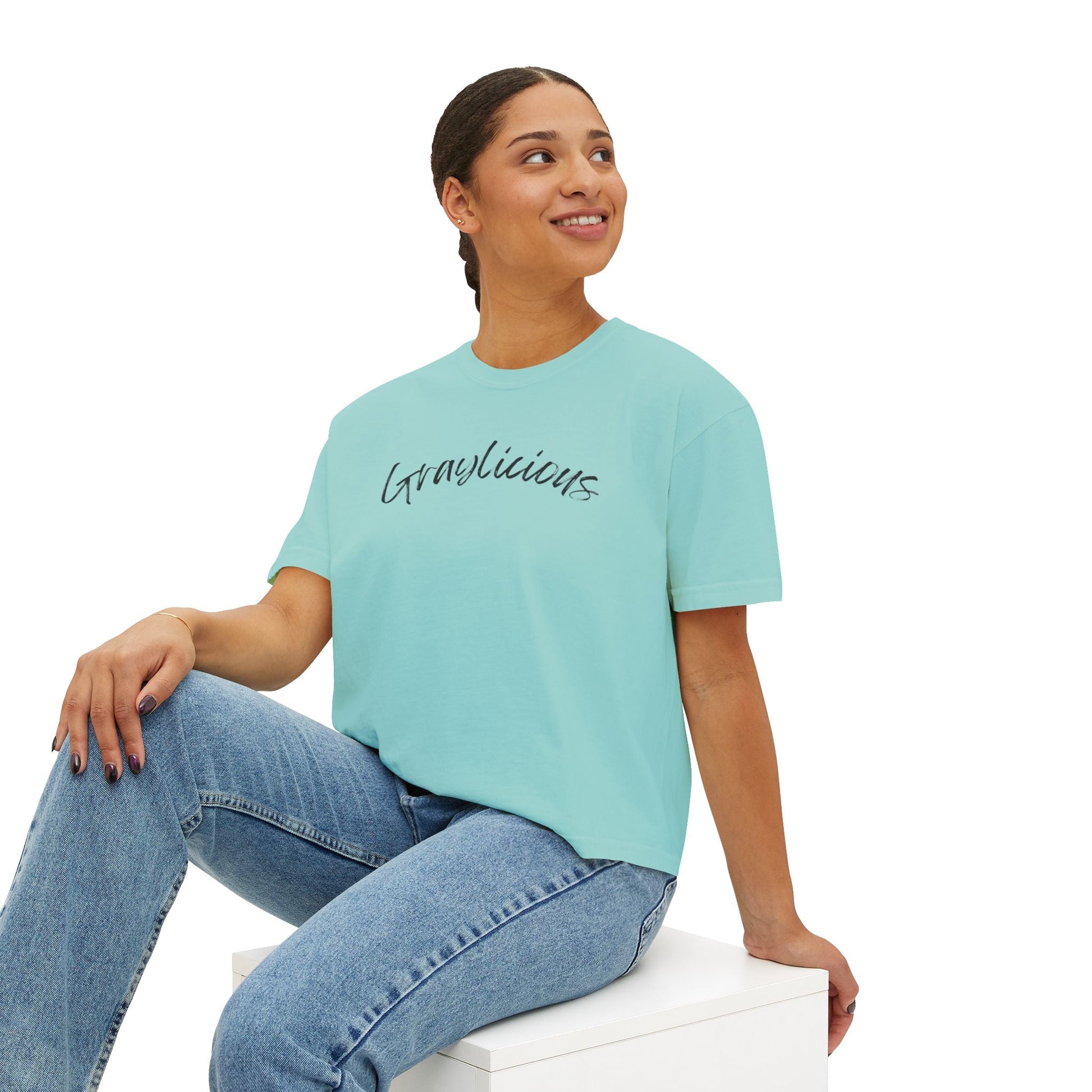 Women's Boxy Tee " Graylicious" Grayceful LLC