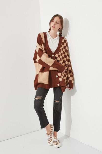 CHECKERED OVERSIZED SWEATER JJK5031 Shop Style & More | Fresh Looks, Everyday Deals & Free Shipping