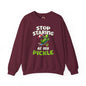 Stop Staring At My Pickle Crewneck Sweatshirt The Devil's Pickle