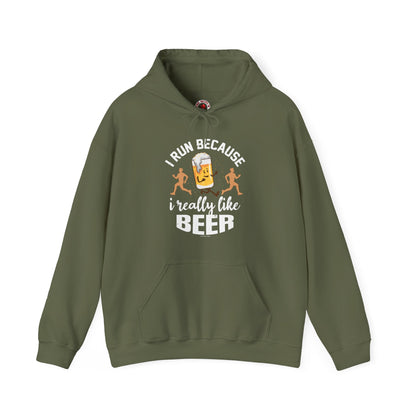 I Run Because I Really Like Beer Hooded Sweatshirt The Devil's Pickle