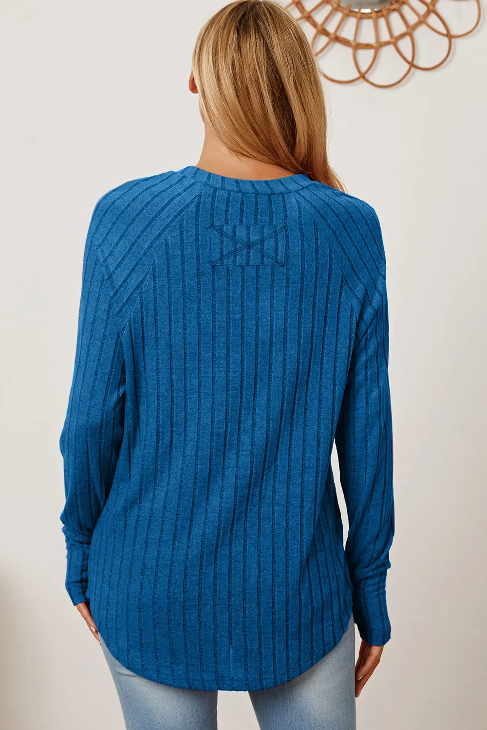 Basic Bae Full Size Ribbed Thumbhole Sleeve T-Shirt New Era Fashion LLc