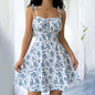 Floral Mini Dress Spaghetti Strap Tie Shoulder Ruffle Summer Boho Dresses FitiqueFit