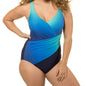 Plus Size Women's High Waist Gradient Swimsuit Dress