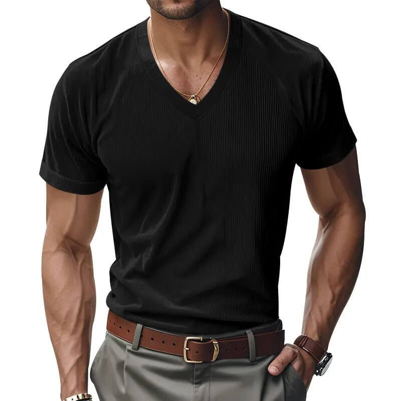 Loose Casual Men's V-neck Short Sleeve SnagBag
