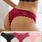 3pcs Women's Lace Thong Set, Sexy Semi-Sheer Panties NovaCart