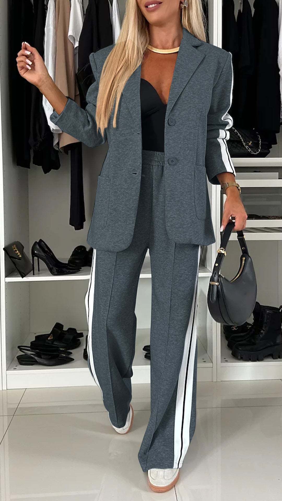 Women’s Elegant Solid Color Suit Set FitiqueFit