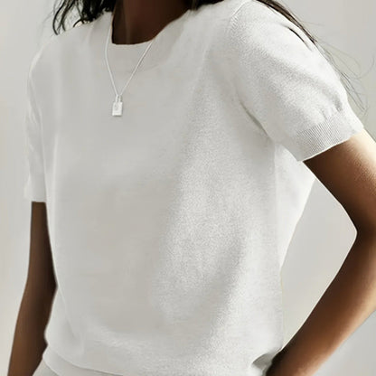 Women’s Soft Stretch Minimalist T-Shirt – Everyday Slim Fit Top FitiqueFit
