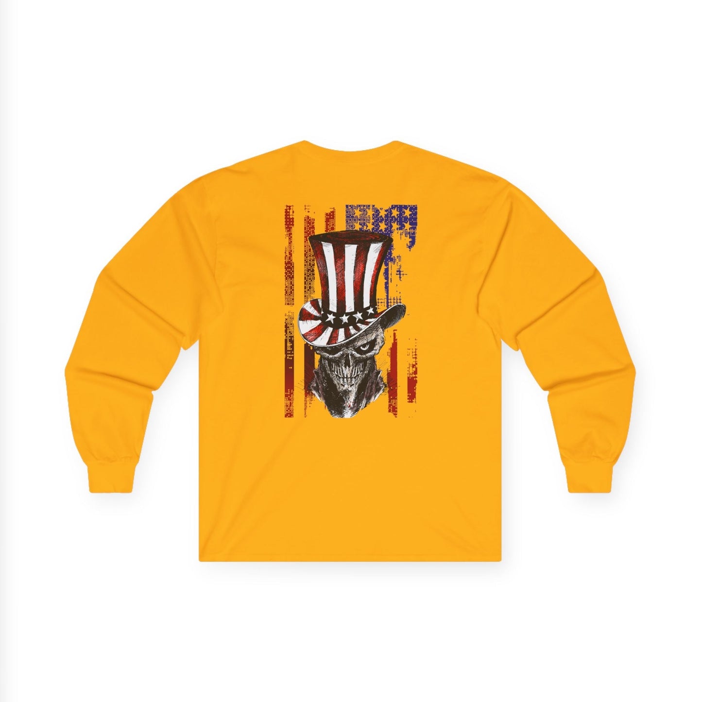 Patriotic Skull Long Sleeve Tee The Devil's Pickle
