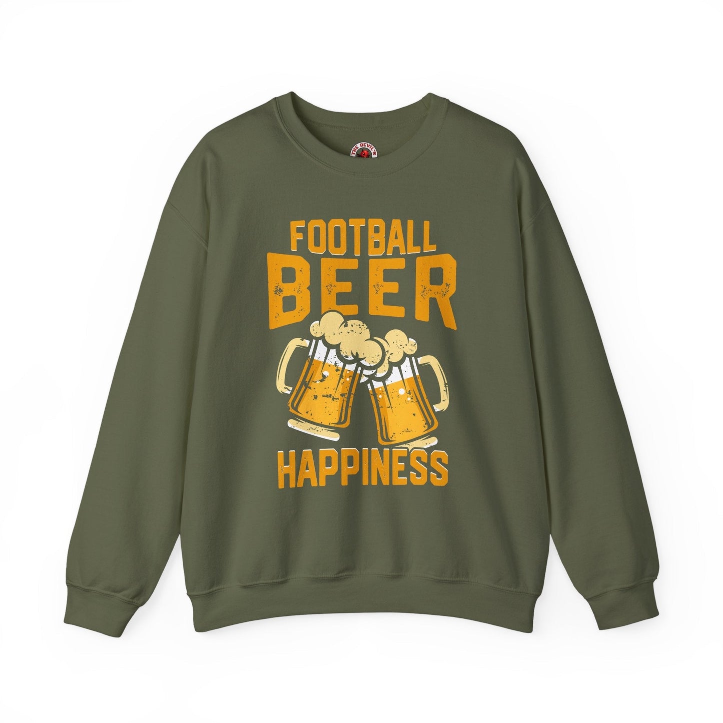 Football Beer and Happiness Crewneck Sweatshirt The Devil's Pickle