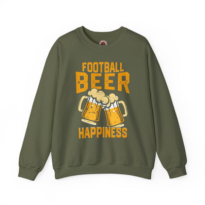 Football Beer and Happiness Crewneck Sweatshirt The Devil's Pickle
