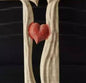 Three-dimensional wooden red heart cross love ornaments to commemorate relatives' tombstone inserts crucifix inserts