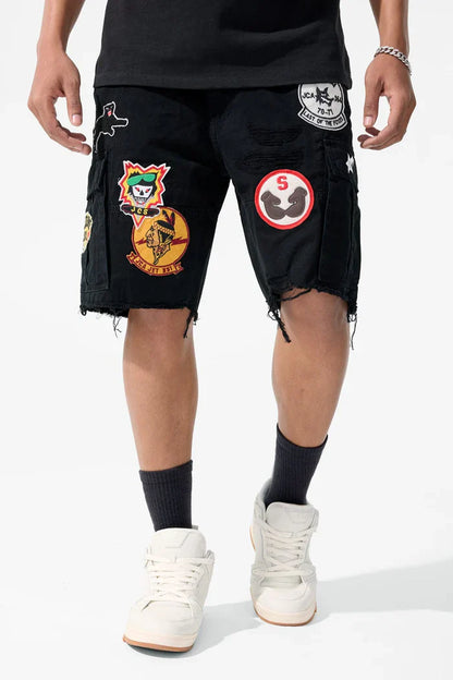 Jordan Craig War Angel Cargo Shorts - Black Denim Exchange